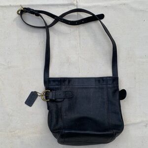 Black leather vintage COACH bag made in USA